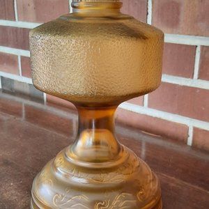 Vintage Eagle Gold Amber Yellow Hurricaine Oil Lamp Base